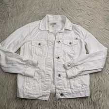 Lucky Brand Women's XS Distressed Classic Denim Jacket Trucker