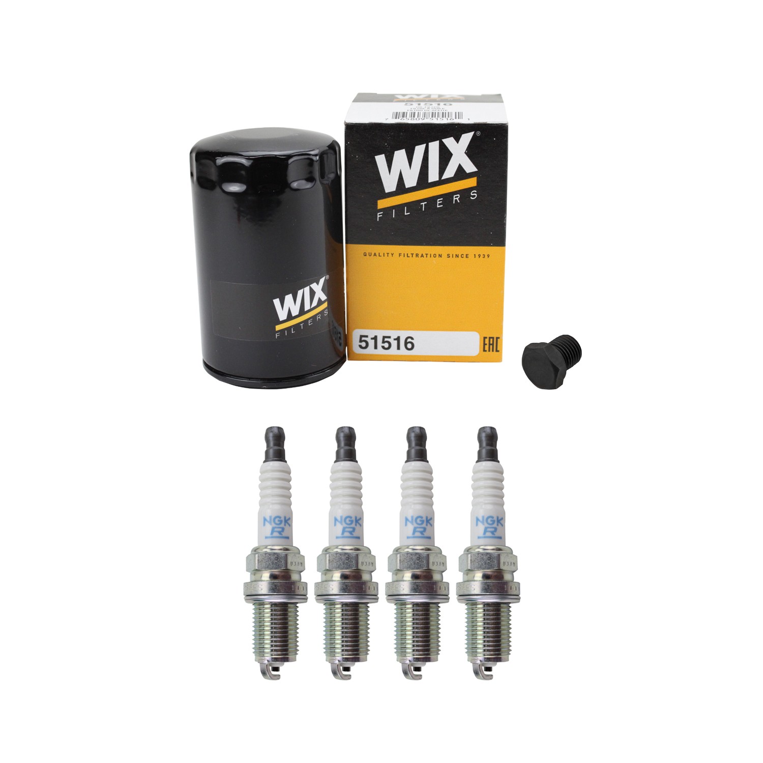 Wix Engine Oil Filter  NGK 4 Standard Spark Plugs kit for VW Golf Passat L4 MFI