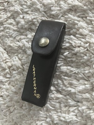 Vintage Leatherman PST Lederetui mit Gürtelschlaufe genietet - Schwarz