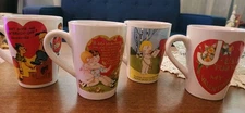 Rosanna Studio Valentine's Day Retro Stoneware  Cups Set, 4-Piece