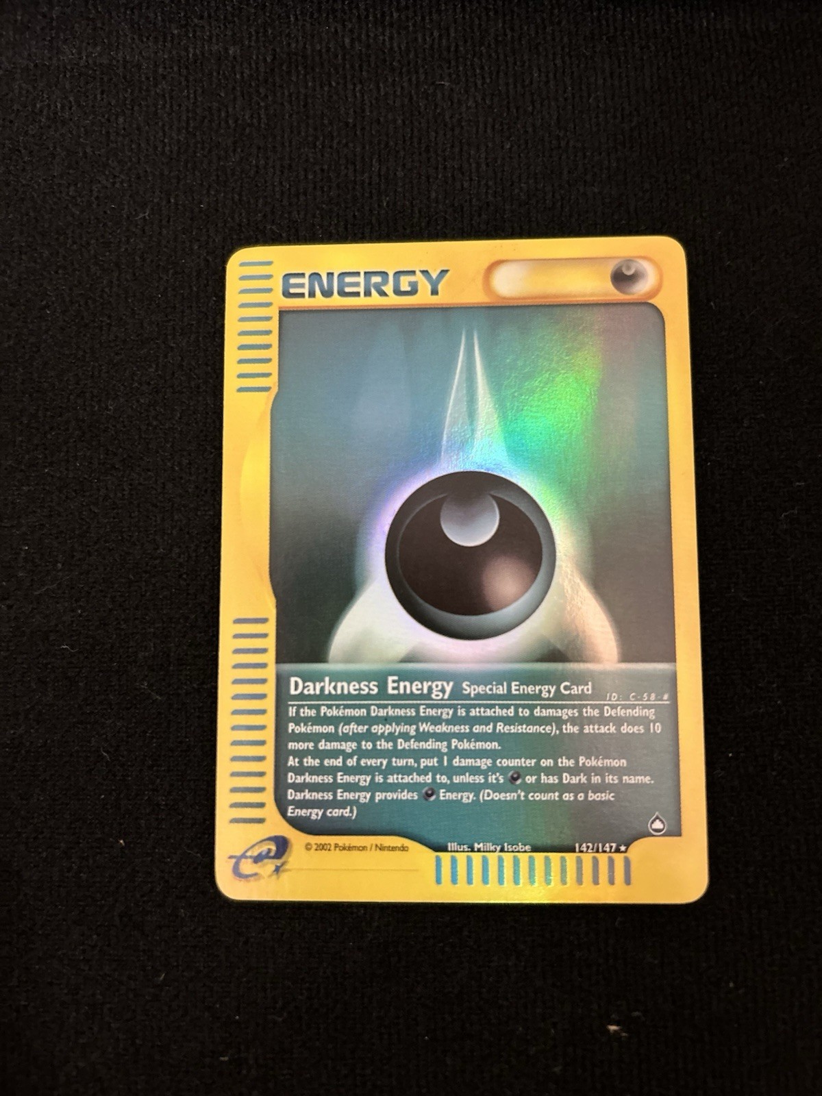 Aquapolis Darkness Energy Reverse Holo Card 142/147 Mint Condition
