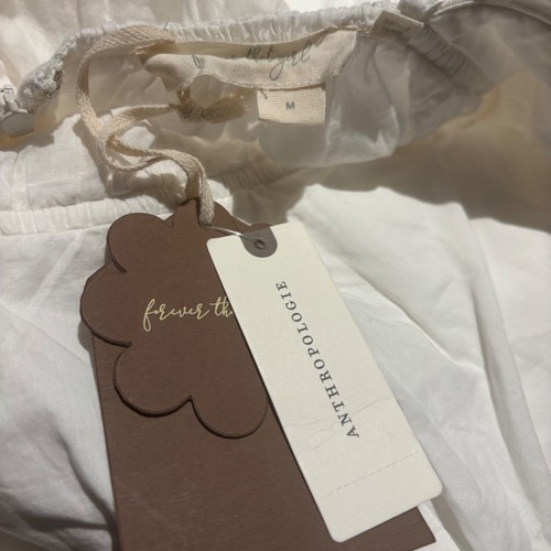 Anthropologie Forever That Girl Airy Babydoll Mini Abito Taglia M Bianco - Foto 5 di 6