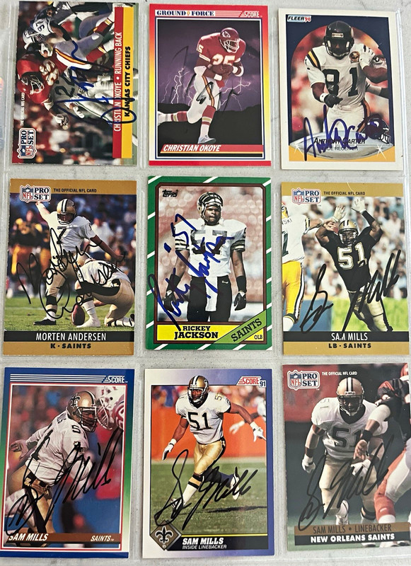 Topps 1991 NFL Autographed Card Lot (15) Hall of Famers etc. Derrick Thomas, etc