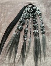 Reusable Softball Braid Ponytail, Braided Ponytail, Rave Hair, Festival Braids