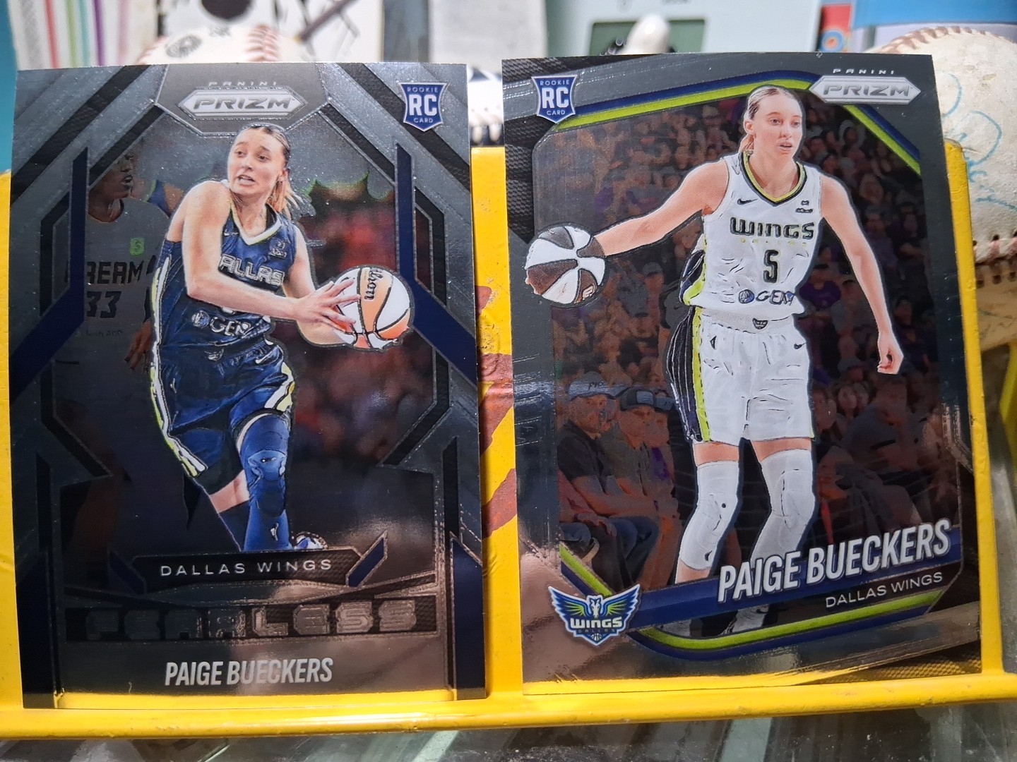 2x-2025 Panini Prizm WNBA Paige Bueckers (RC) Fearless #13 +#5 Base Wings