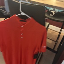 G/Fore G4 Poppy Red Technical Golf Polo Shirt Cotton Lyocell Stretch Men  s L