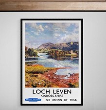 Loch Leven Kinross-shire Scotland British Railways Travel Print Poster Vintage