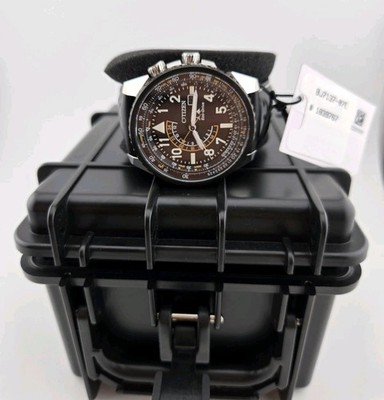 Citizen Eco-Drive Promaster Nighthawk Quartz Leather Band Men's Watch BJ7137-07E