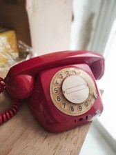 Telefono Fisso A Disco Tipo AUSO Siemens S62 Rosso Vintage URMET anni 70 / 80