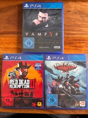 3 PS4 Spiele: Vampyr, Red Dead Redemption II, Divinity Original Sin II (NEU)