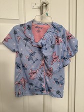 Disney Stitch Girls PJ Shirtsleeve And Shorts Size Small NWT