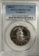 1989-S Proof Congress Commemorative Half Dollar .50C PCGS PR69DCAM