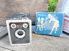 Vintage Shur Shot 20 Camera by Ansco in Box untested 120 film JN-179 MADE IN USA