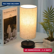 Bedside Table Lamps, Table Lamp for Bedroom, Lamps for Night Stands with Linen L