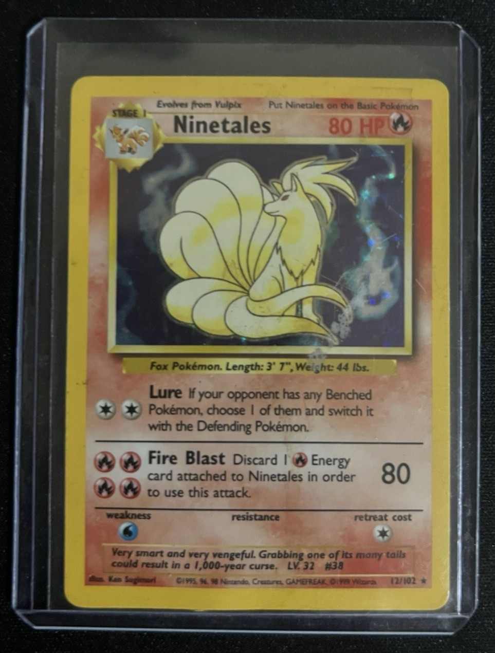 Pokémon TCG Ninetales Base Set 12/102 Holo 1999-2000 Wizards Base Set HP/DMG