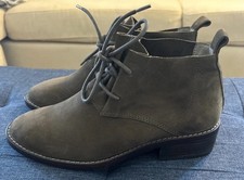 Eileen Fisher Rey Leather Ankle Boots Size 6 Dark Brown Women?s Bootie Heel