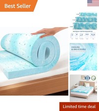 EGO Twin Size Gel Memory Foam Mattress Topper - Cool Comfort  Pressure Relief