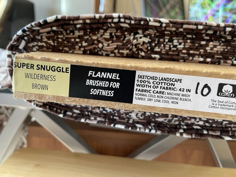 Tela de franela súper acurrucada Wildness marrón-10 yardas 1 pieza 100 % algodón, 42’’ W Foto 4 de 4