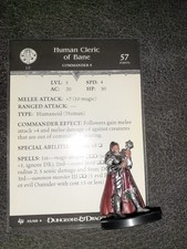 Dungeons and Dragons miniature Human Cleric of Bane with stat card. RARE. WotC.
