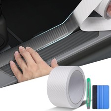 Car Door Edge Protector, Clear Carbon Fiber Sill Guard Vinyl Film with Anti-Scra