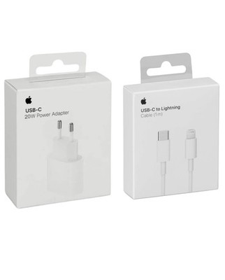 ORIGINAL Apple USB-C Power Adapter 20W (MUVV3ZM/A) + USB-C Lightning 1m