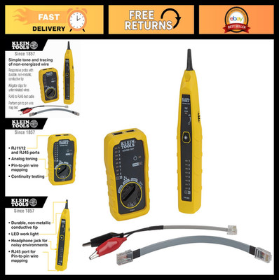 Wire Tracer Tone Generator & Probe Kit for Ethernet, Telephone, Coax, Data Cable
