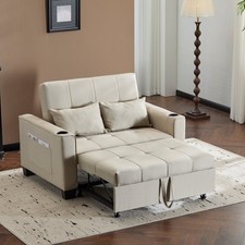 2 Seater Sofa Fabric Loveseat Sofa Convertible Pull Out Sofa Bed Guest Bed