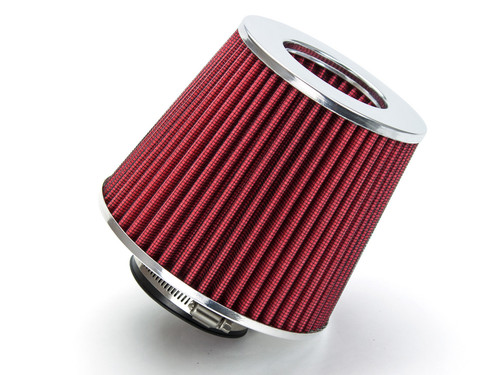 RED 3" 76mm Inlet Cold Air Intake Cone Replacement Quality Dry Air Filter - Picture 1 of 8