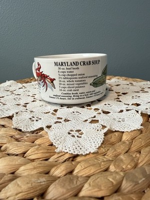 Vintage Traub Maryland Crab Soup Recipe Mug Bowl Seafood Chowder Cup