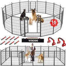 Dog Playpen Outdoor, 16 Panels 40" High Metal Dog Fence with Gate, Pet Fence for