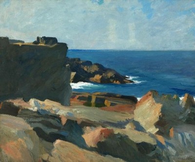Square Rock, Ogunquit Edward Hopper  1914 VINTAGE art print antique painting
