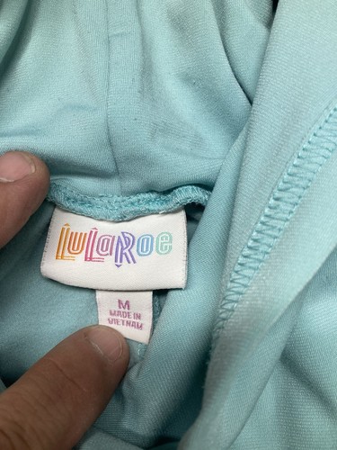 LulaRoe Hoodie Women’s Size Medium Teal Long Sleeve Pullover  - Picture 2 of 9