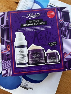 Kiehl's Super Multi-Corrective Cream+Retinol serum+eye cream Holiday Set New