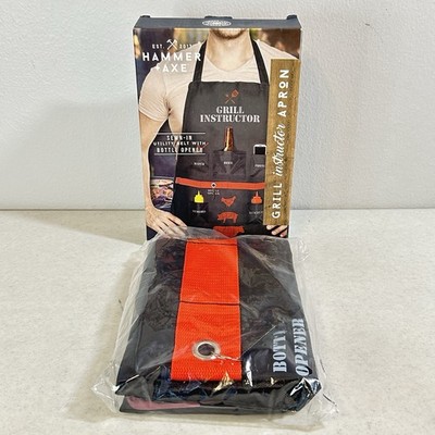 Hammer & Axe Grill Instructor Kitchen Apron Black New