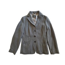 Bogner Gray Wool Equestrian Old Money Preppy Quiet Luxury Blazer Jacket sz 6-8