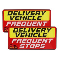 2PCS Reflective Delivery Driver Magnet Car Sign Frequent Stops 9x4" Vehicle