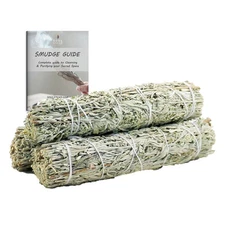 3 Pack | 6 inch Blue Sage Smudge Stick for Home Cleansing Negative Energy 6"
