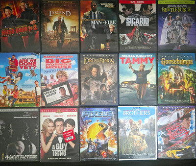 DVD Mixed Lot Movies Various Titles on Disc in Tall DVD Cases