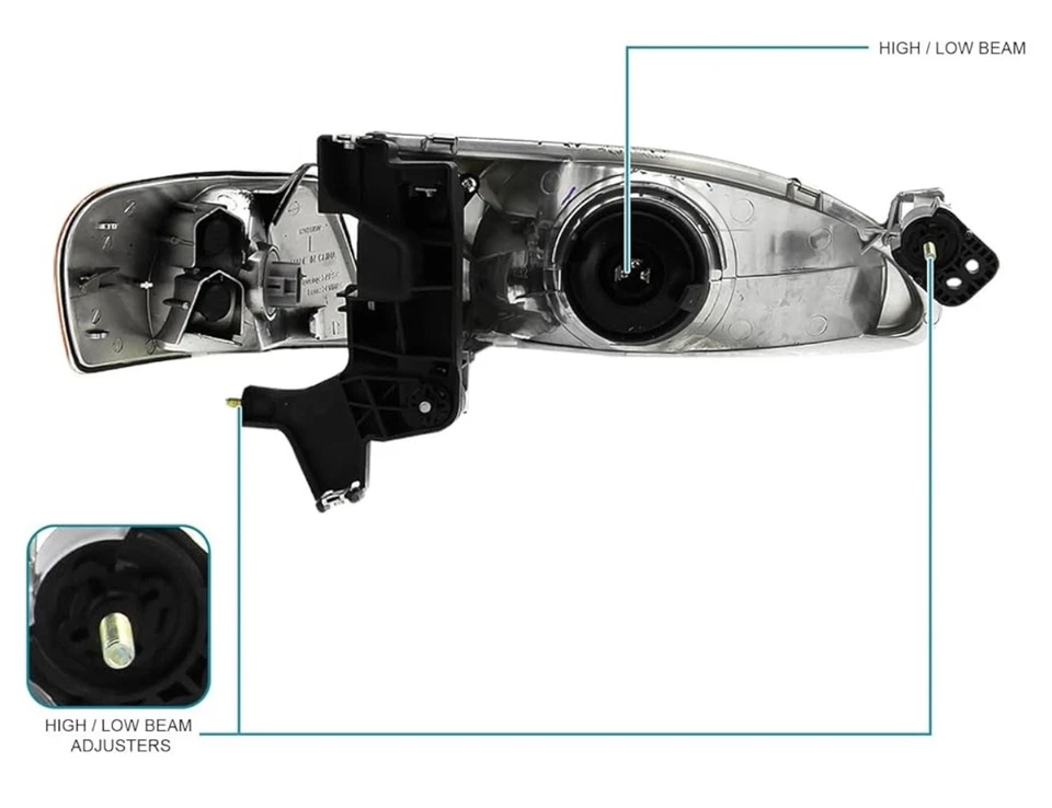 Juego de faros negros y luces de señal de esquina para Toyota Corolla 1998-2000 Foto 2 de 4