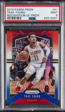 2019 PANINI PRIZM RED/WHITE/BLUE PRIZM #31 TRAE YOUNG PSA 9