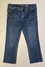 Wrangler Boy's Classic Boot Cut Adjustable Dk. Blue Denim Jeans 16 Husky 31x27.5