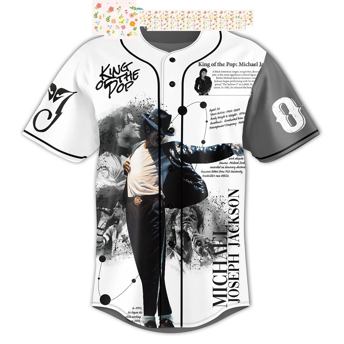Michael Jackson King of the Pop Personalized Baseball Jersey