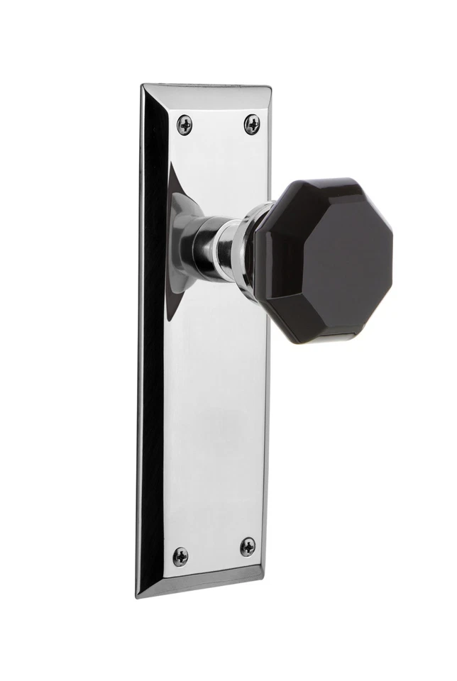 Nostalgic Warehouse NYKWAB_SD_NK New York Solid Brass Rose Single - Chrome - Image 1 of 1