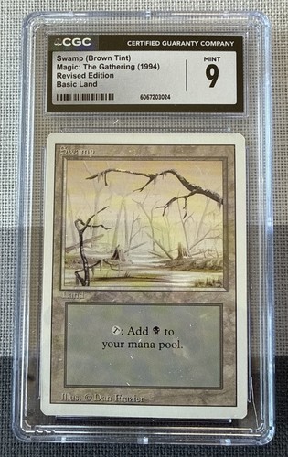Magic: The Gathering MTG Revised Edition 1994 - Swamp (Brown Tint) CGC 9 Mint