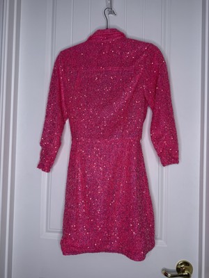 short hot pink wedding dresses Hot Pink Tulle A-line Sequins Homecoming Dresses, Short Prom Dresses, MH626 main image 0