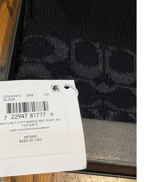 COACH wool 2-Piece Monogram Beanie & Scarf Set COACH wool 2-Piece Monogram Beanie & Scarf Set | eBay main image 2