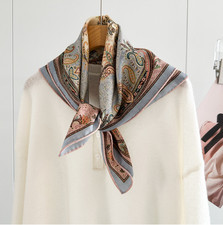 70 Cashmere 30 Silk Neckerchief Scarf Bandana plate Print Scarf 65X65cm Shawl