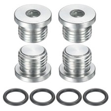 4Pcs SAE 1/2-20 UNF Carbon Steel Inner Hex Head Pipe Fitting Plug with O-Ring