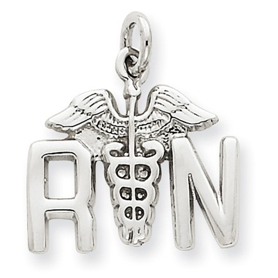 14 Karat Weißgold RN Charm K913