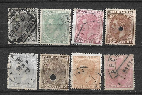 spain 1879 edifil 200/207 usado - 23/14